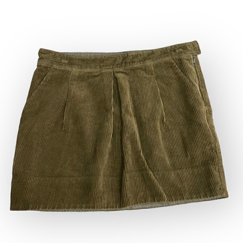 Madewell corduroy olive green mini skirt with pockets - 25
